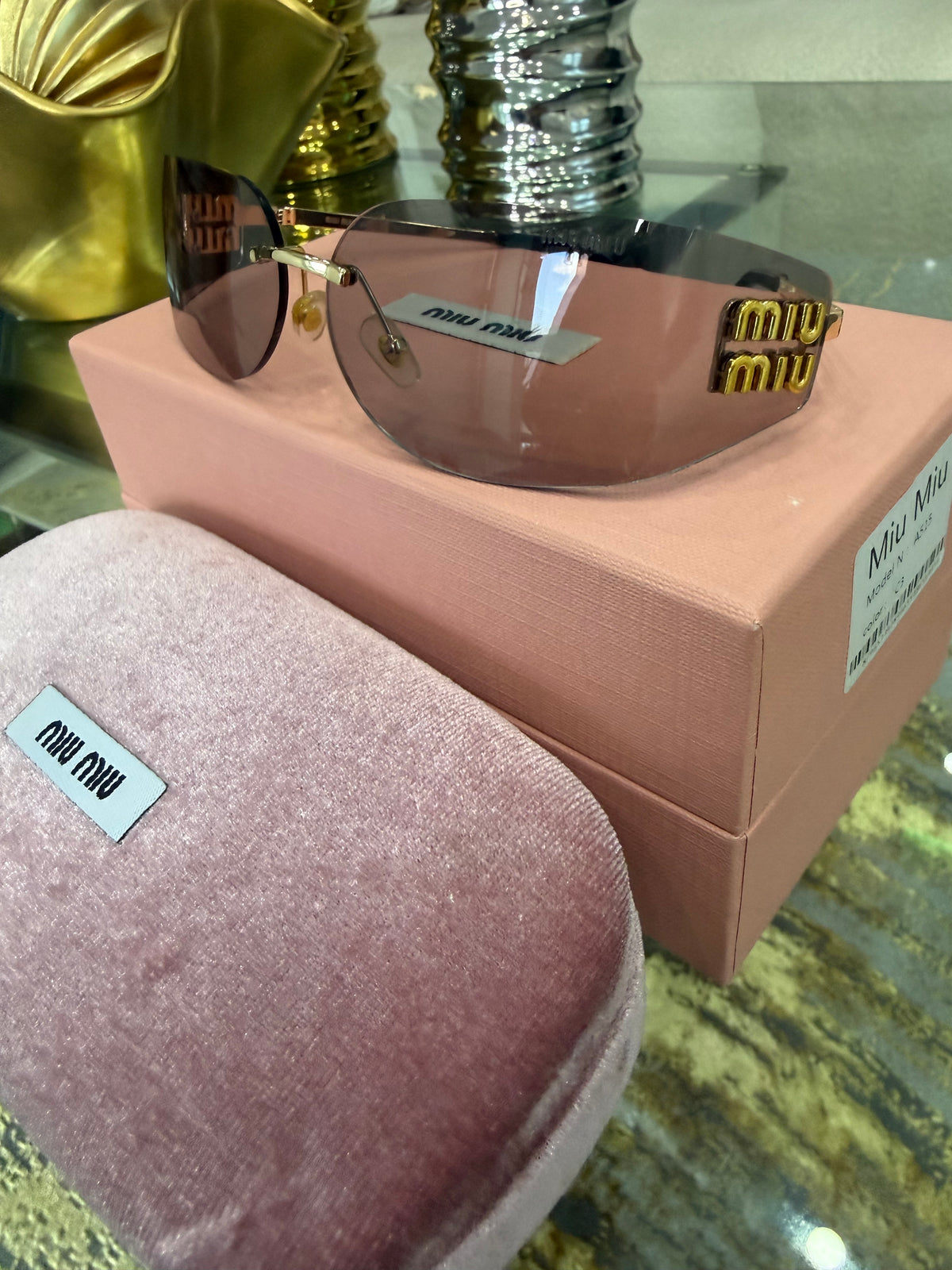 Miu Light Pink Sunglasses (kit completo) tamaño pequeño