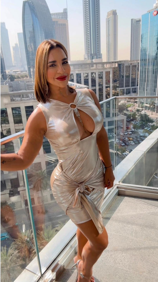 The Creek Golden Mini Dress (stretch) utilicé talla Médium