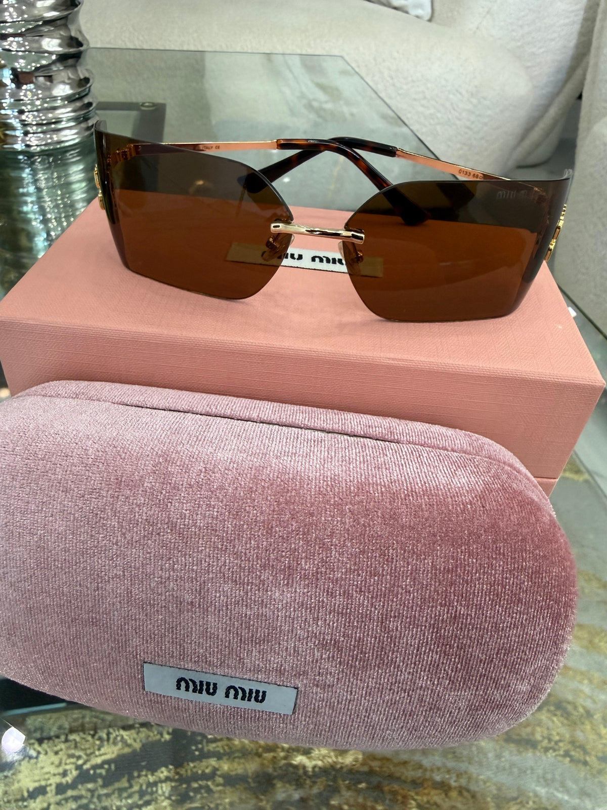 Miu Brown Sunglasses (kit completo) tamaño grande