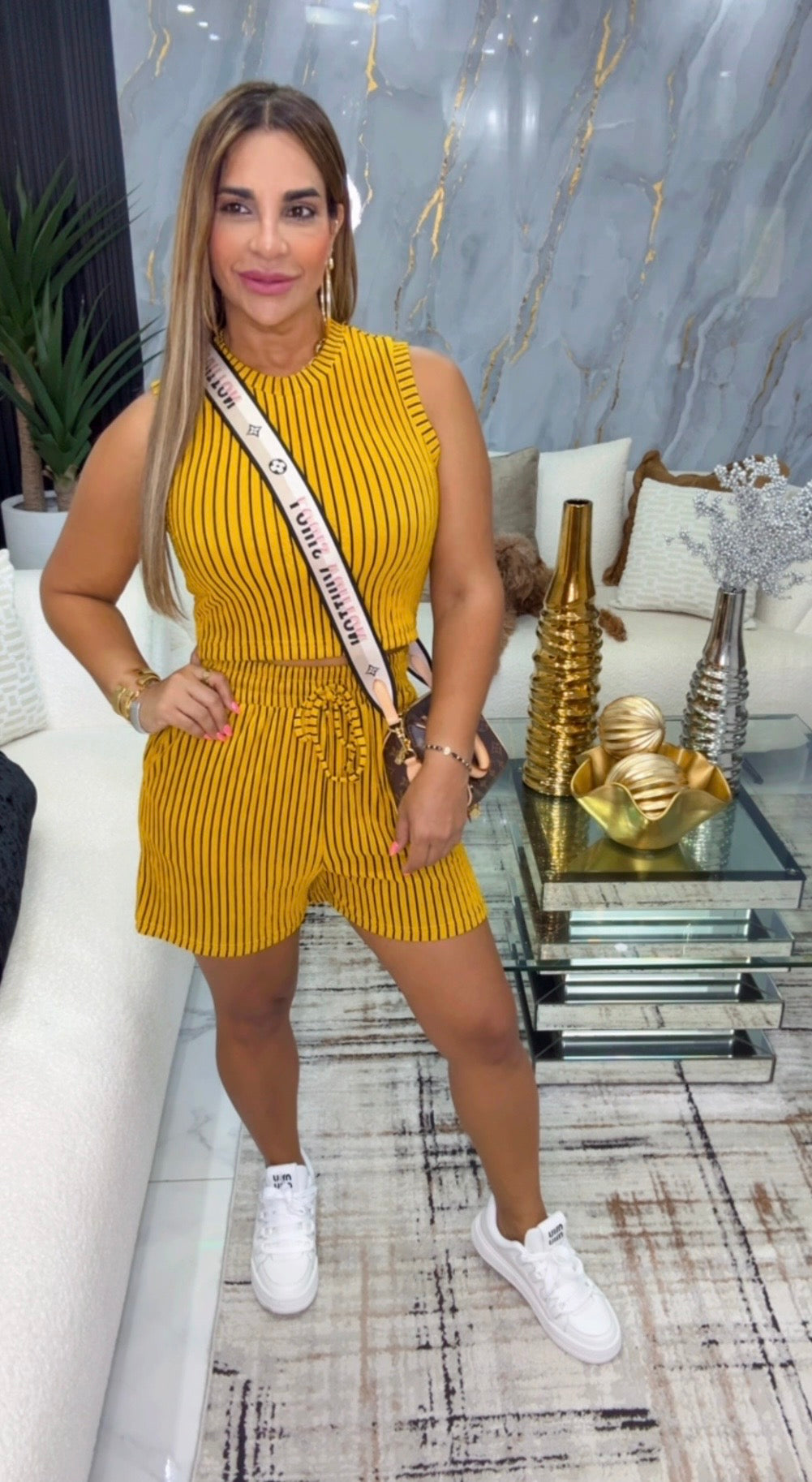 Basic Mustard Short Set (spandex)