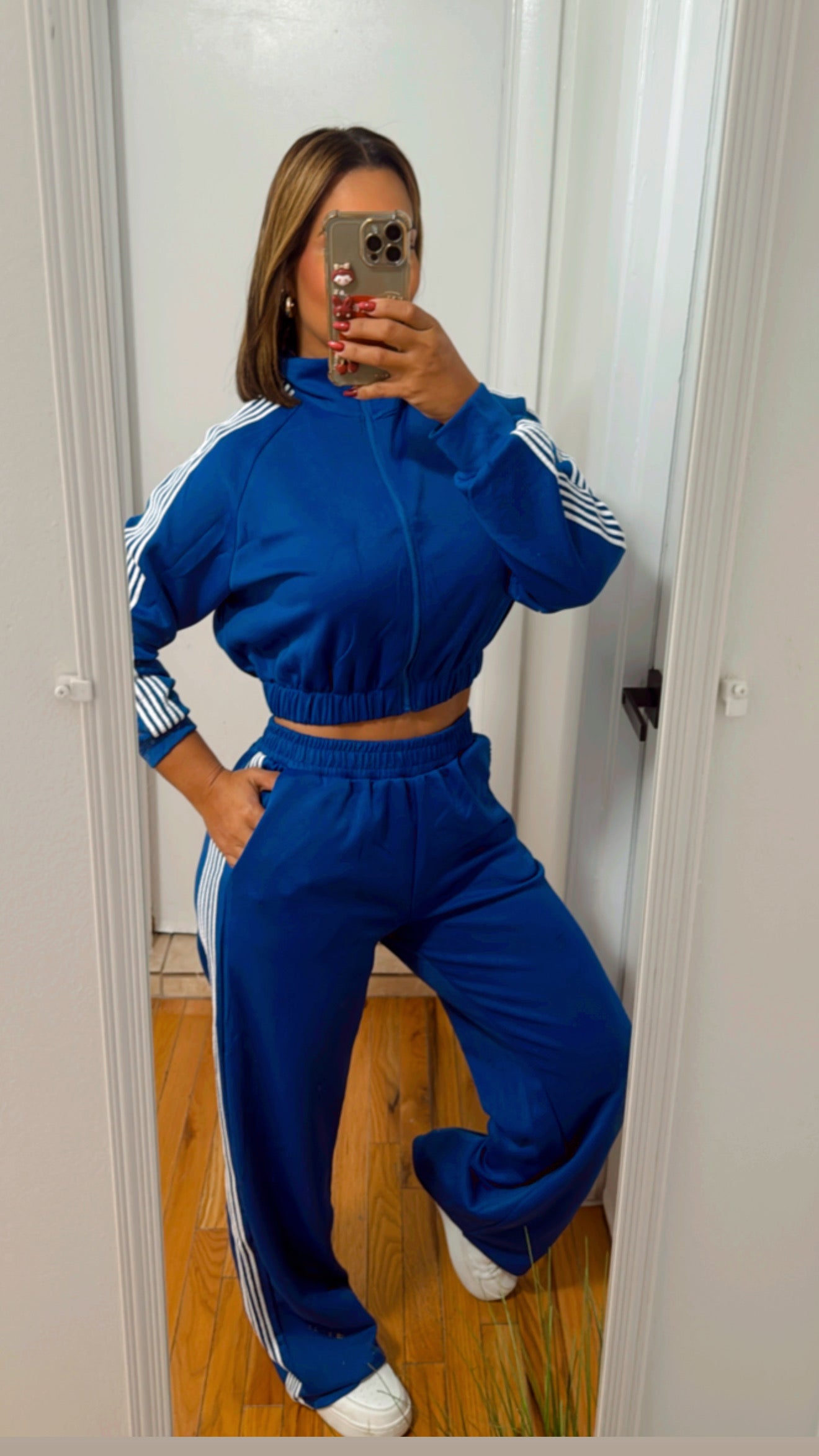 Connecticut Royal Blue Travel Set (stretch) utilicé talla Médium