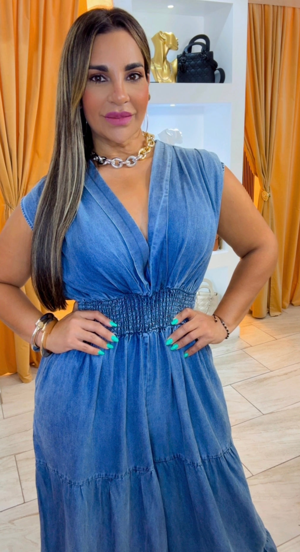 Guanajuato Denim jumpsuit (tiene elástico en la cintura) utilicé en Médium