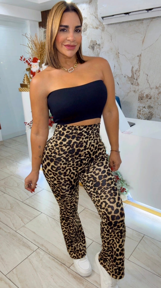 Animal Print Formal Thermal Pant(stretch ) tiene control de abdomen y levantamiento de glúteos