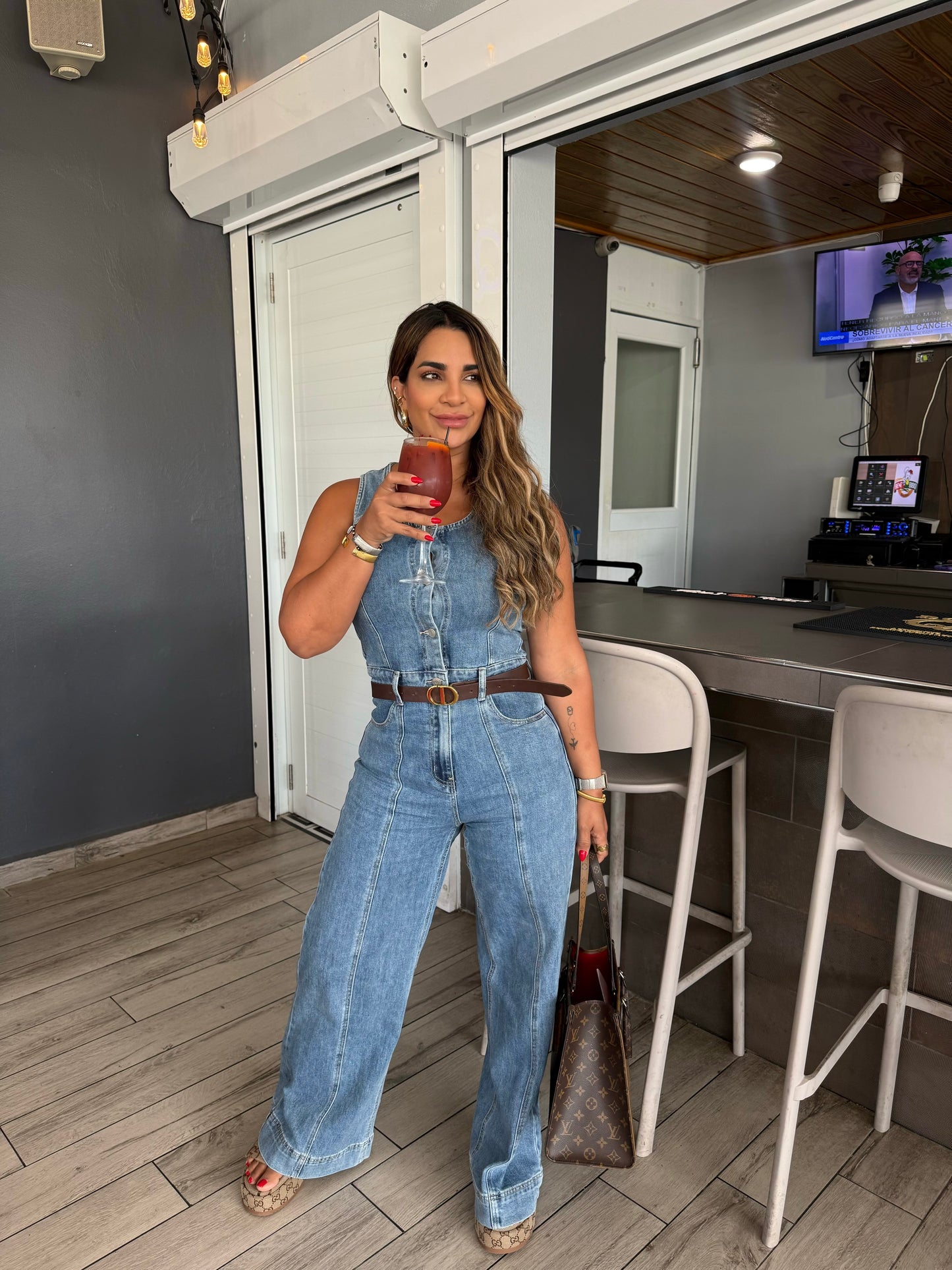 Route Denim Jumpsuit (incluye cinturón inspirado)