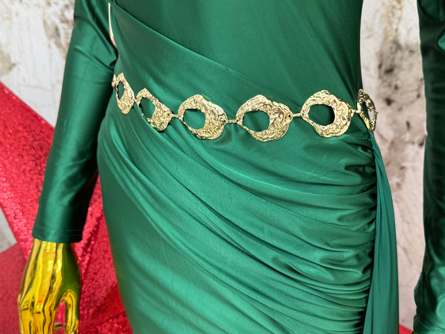 Barbara Gold Ovals Belt (Ajustable) (Fantasía Fina)