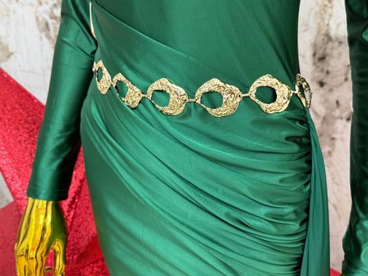 Barbara Gold Ovals Belt (Ajustable) (Fantasía Fina)