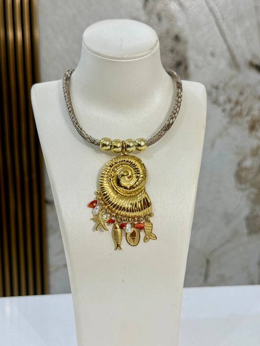 Sun Bay Necklace (Fantasía fina & Stainless Steel)