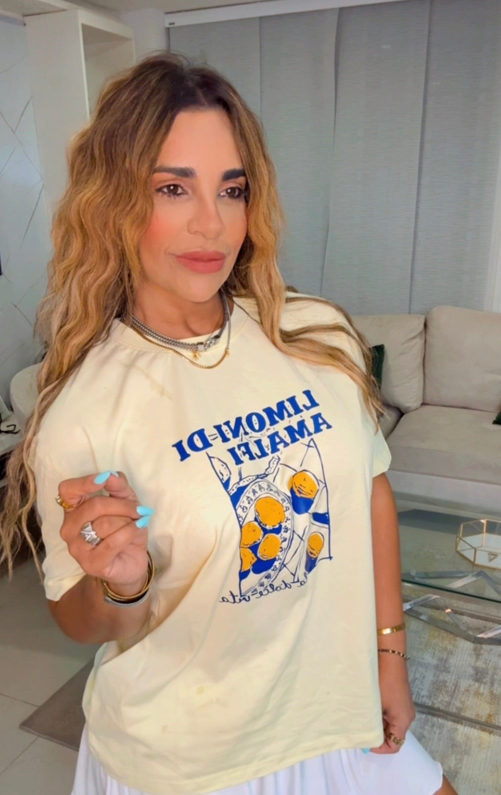Limoni Amalfi Oversized Yellow T-Shirt (spandex)