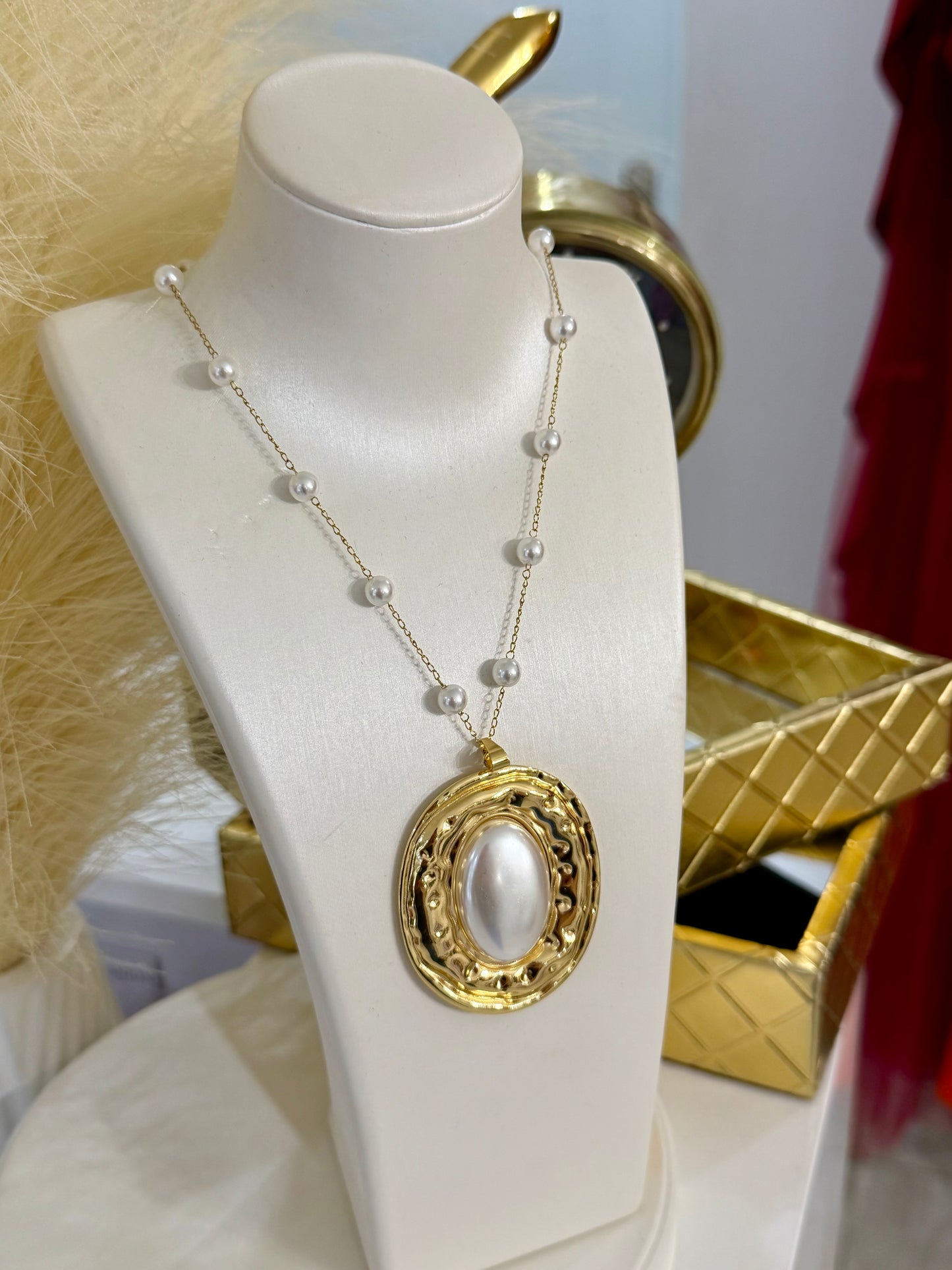 Pearls Necklace Stainless Steel