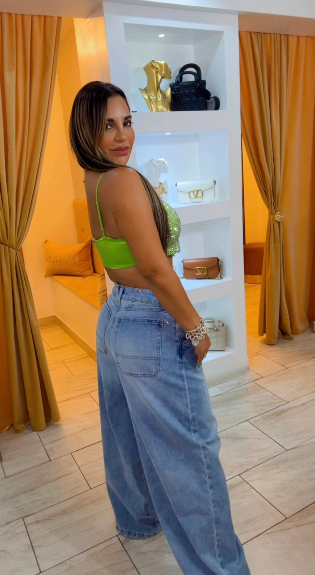 Vibrant Jean (ancho) utilicé talla Small