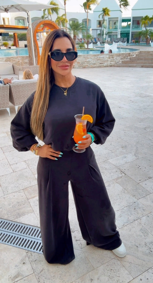 Glamour Black Travel Set (spandex) utilicé talla Small