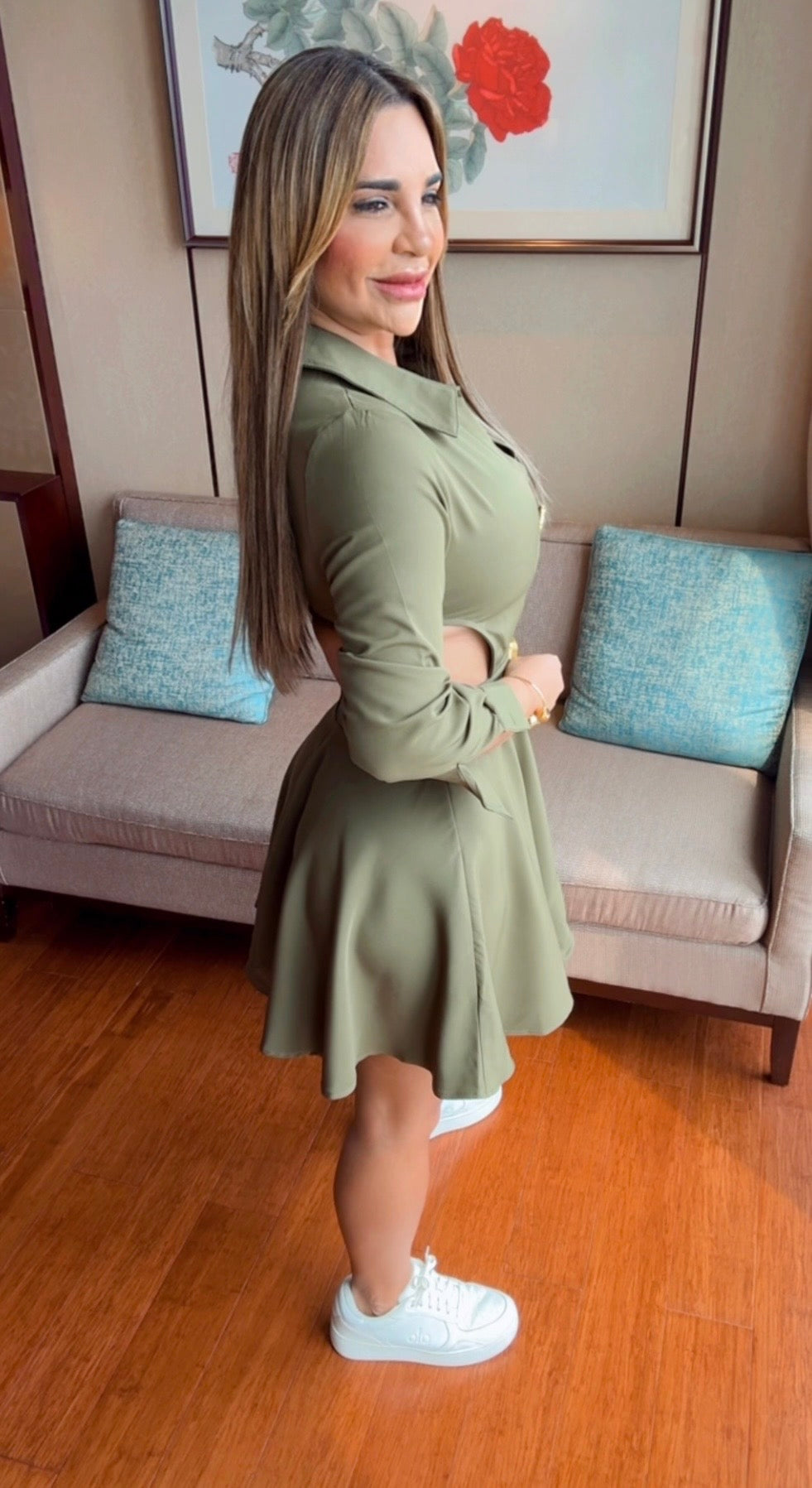Hunan Olive Dress (utilicé M)
