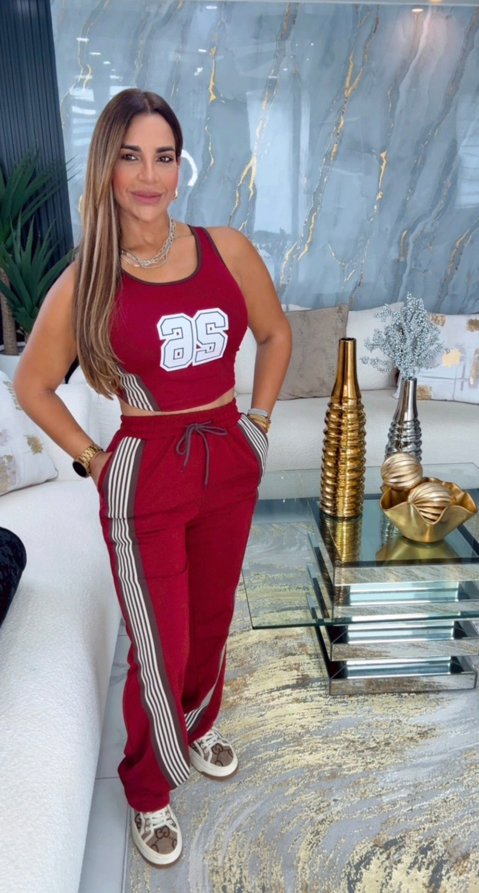 26 Burgundy Casual Set (spandex)