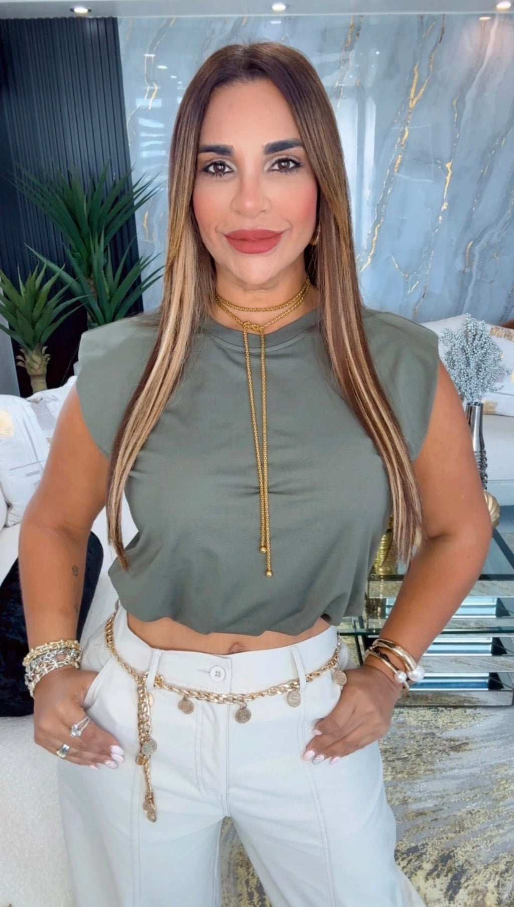 Fancy Olive Top (super spandex)