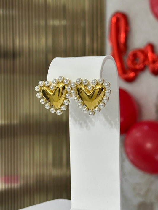 Love Heard Gold Earring ( oro acero inoxidable)