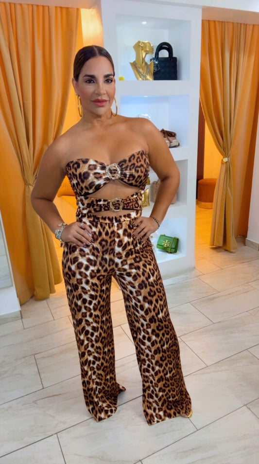 Nairobi Animal Print Jumpsuit (stretch)utilicé talla M