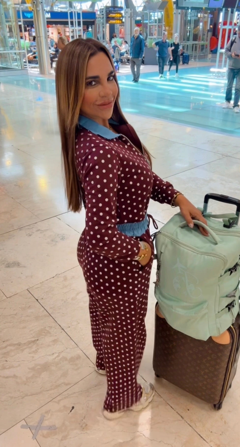Madrid Polka Burgundy Set (spandex)