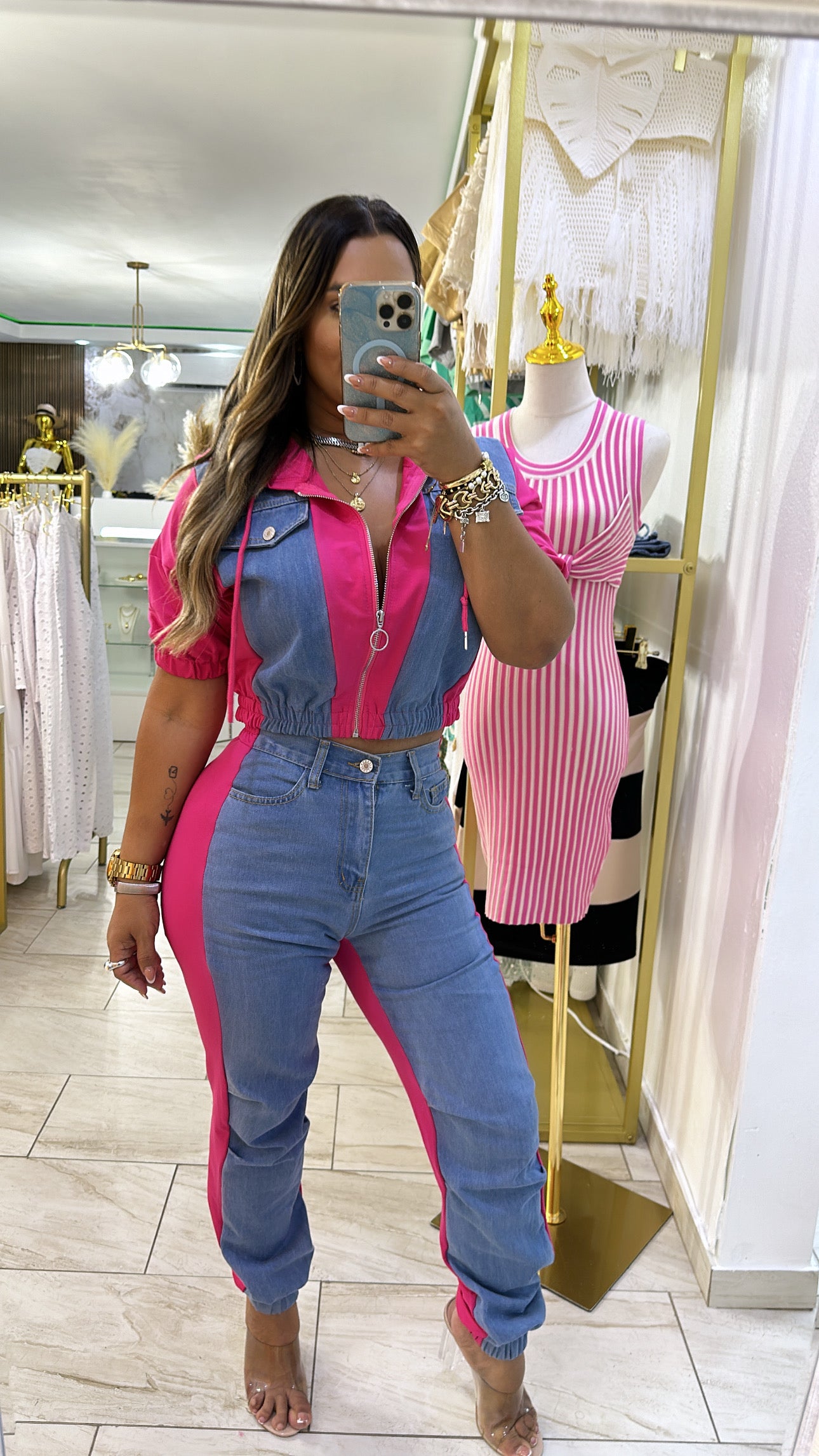 Jordan Pink & Denim Set