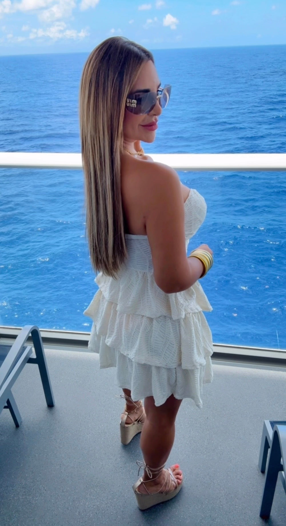 Wonder Starfish White Dress (spandex) no transparenta