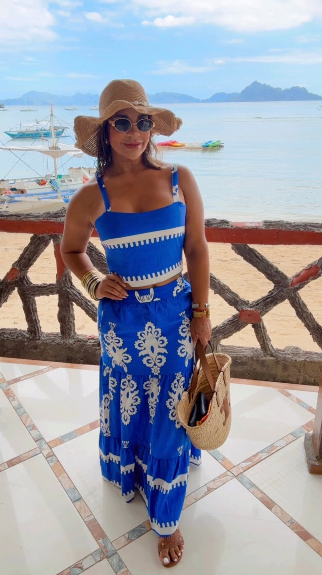 Philippines Royal Blue Skirt Set (Spandex)