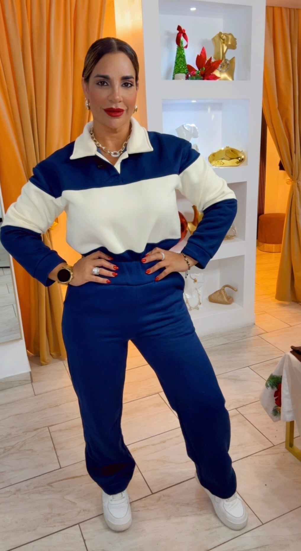 Traveling Blue & Beige Set (utilicé talla Small)