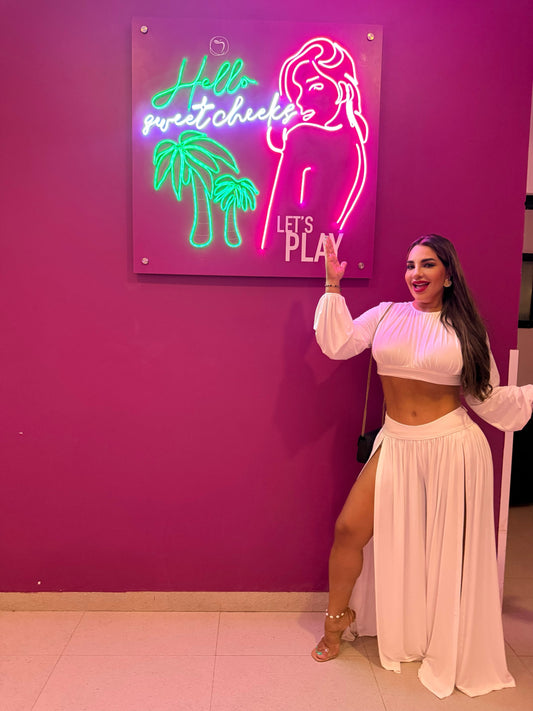 Cancún White Party Set (stretch) utilicé talla médium