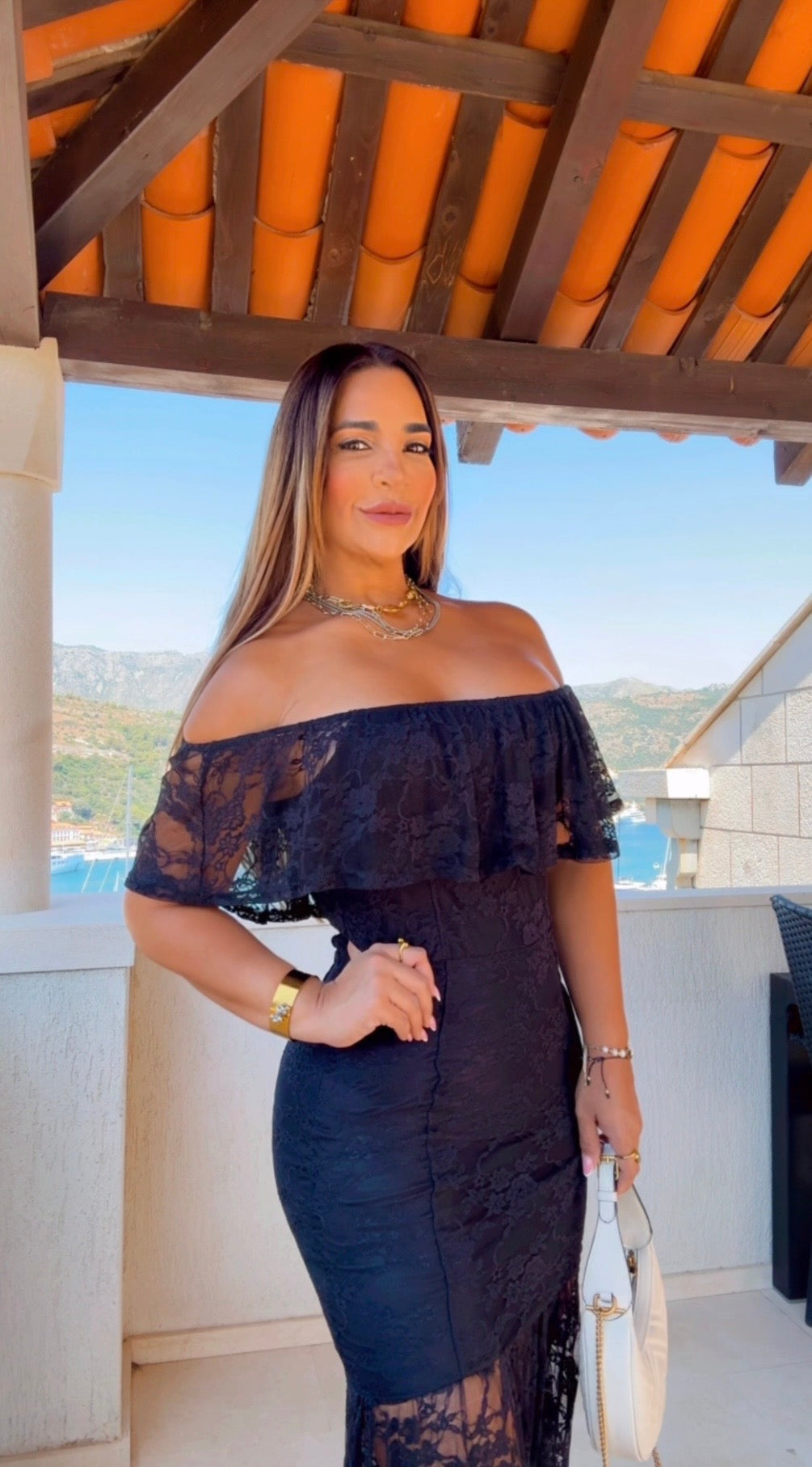 Montenegro Black Lace Dress (spandex)