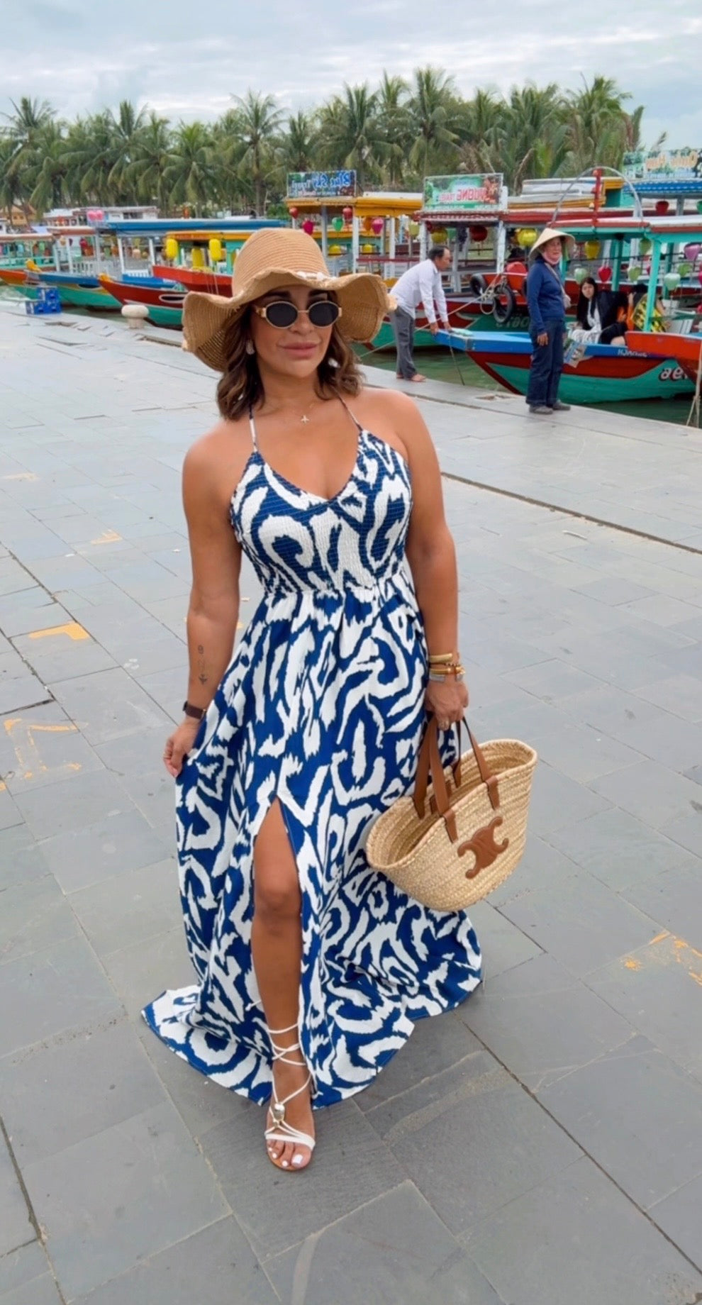 Hoi An Navy Maxi Dress (spandex)