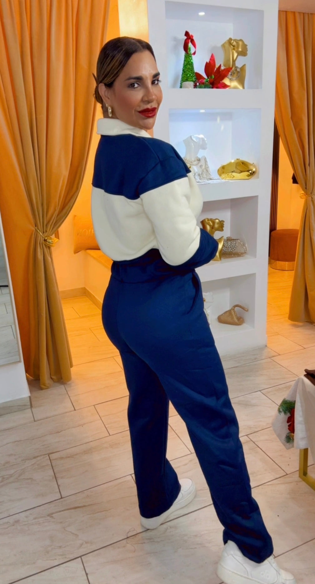 Traveling Blue & Beige Set (utilicé talla Small)