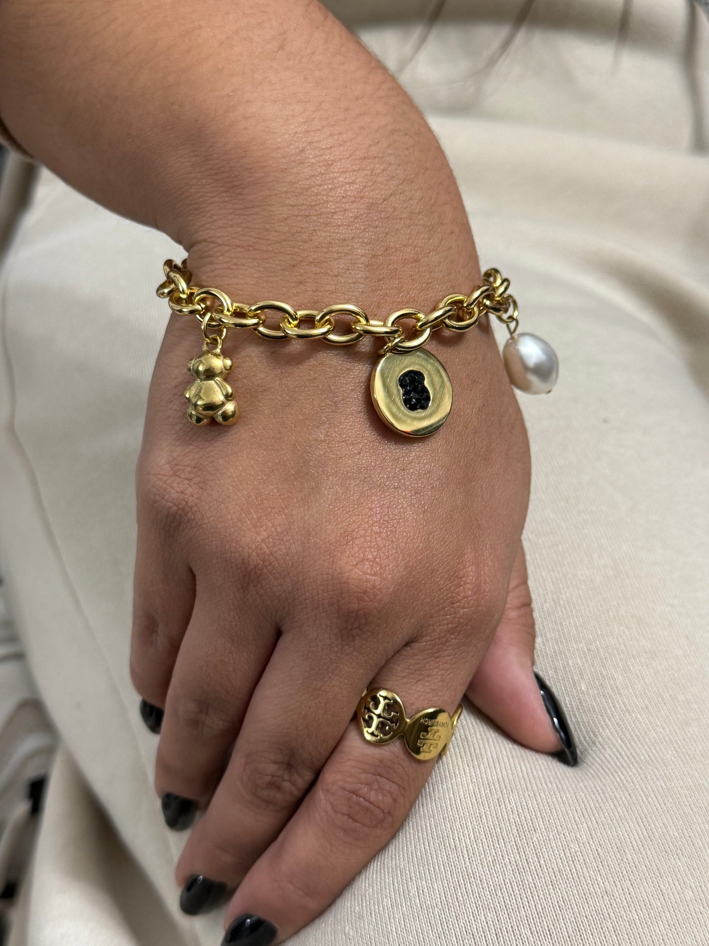 Bear Charms Bracelet (Stainless Steel)