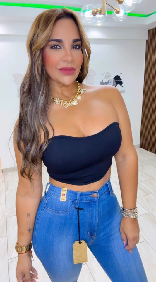 Basic Black Strapless Top (stretch)