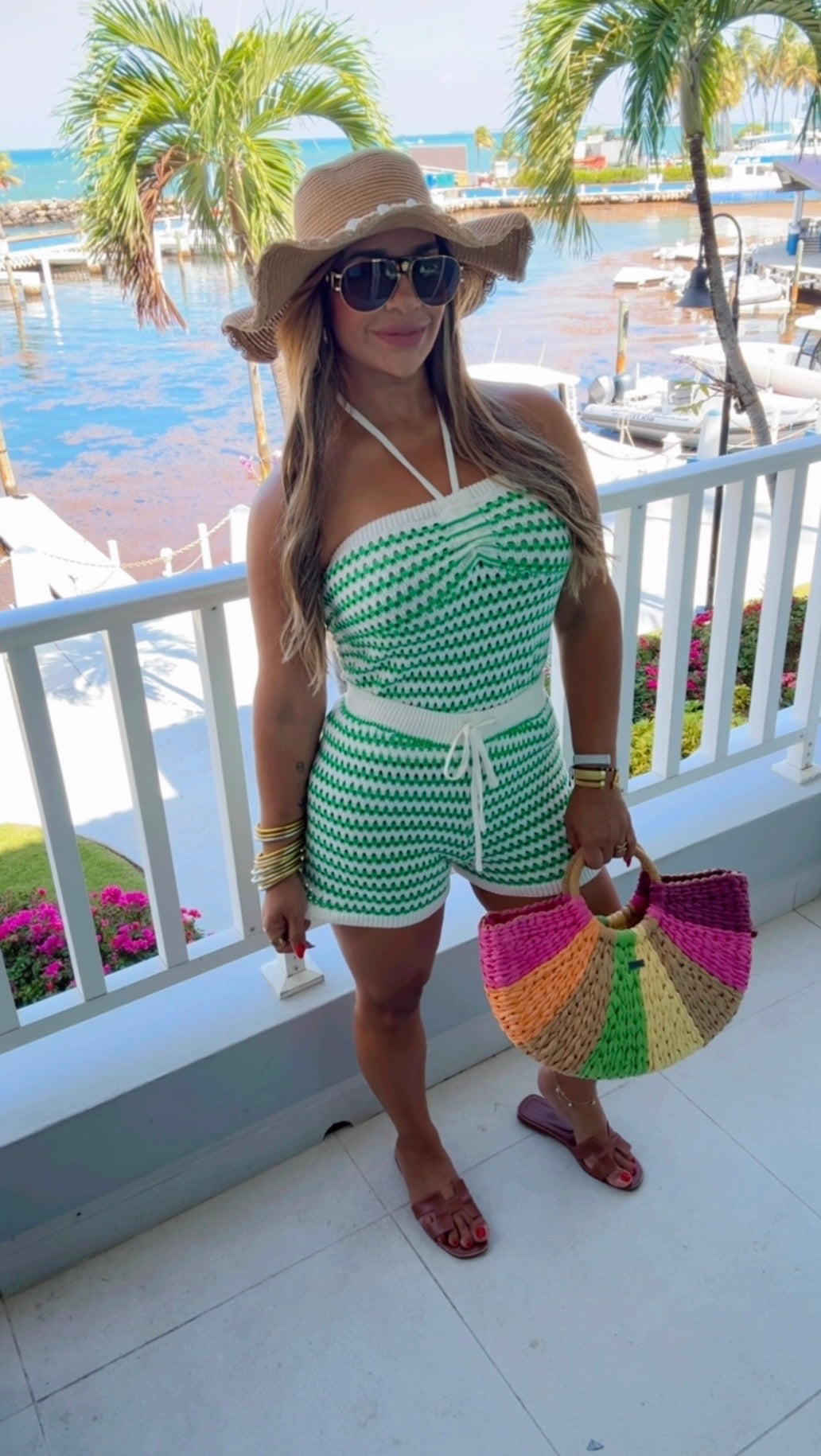 Green Short Crochet Set (spandex)