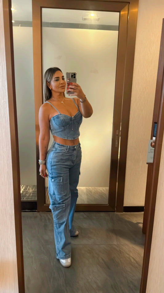 Foshan Cargo Denim Set