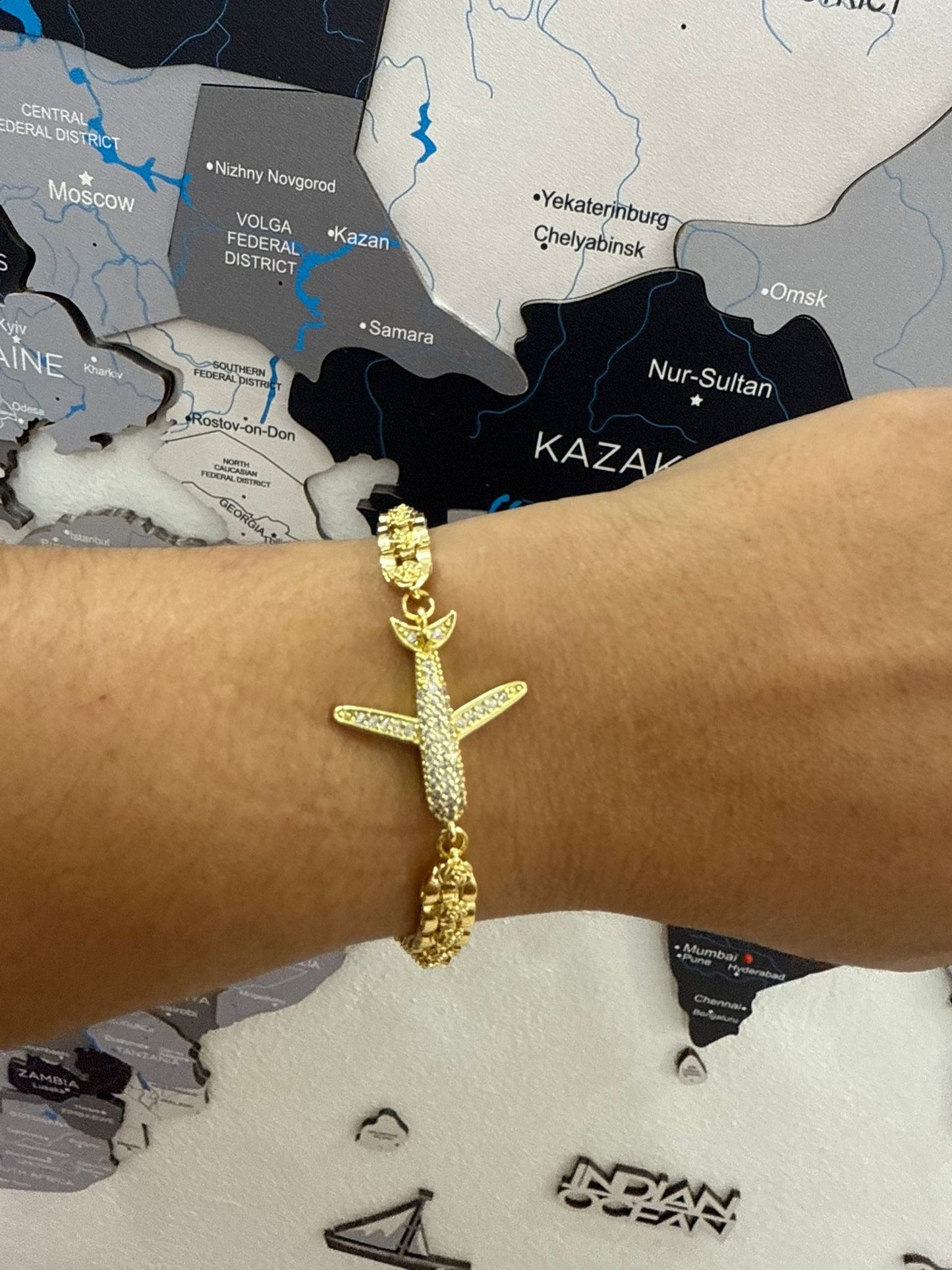 Trendy Travel Bracelet (Gold Plated)