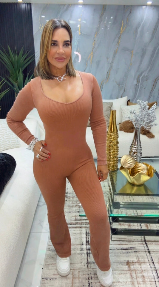 Dynamic Taupe Jumpsuit (stretch)