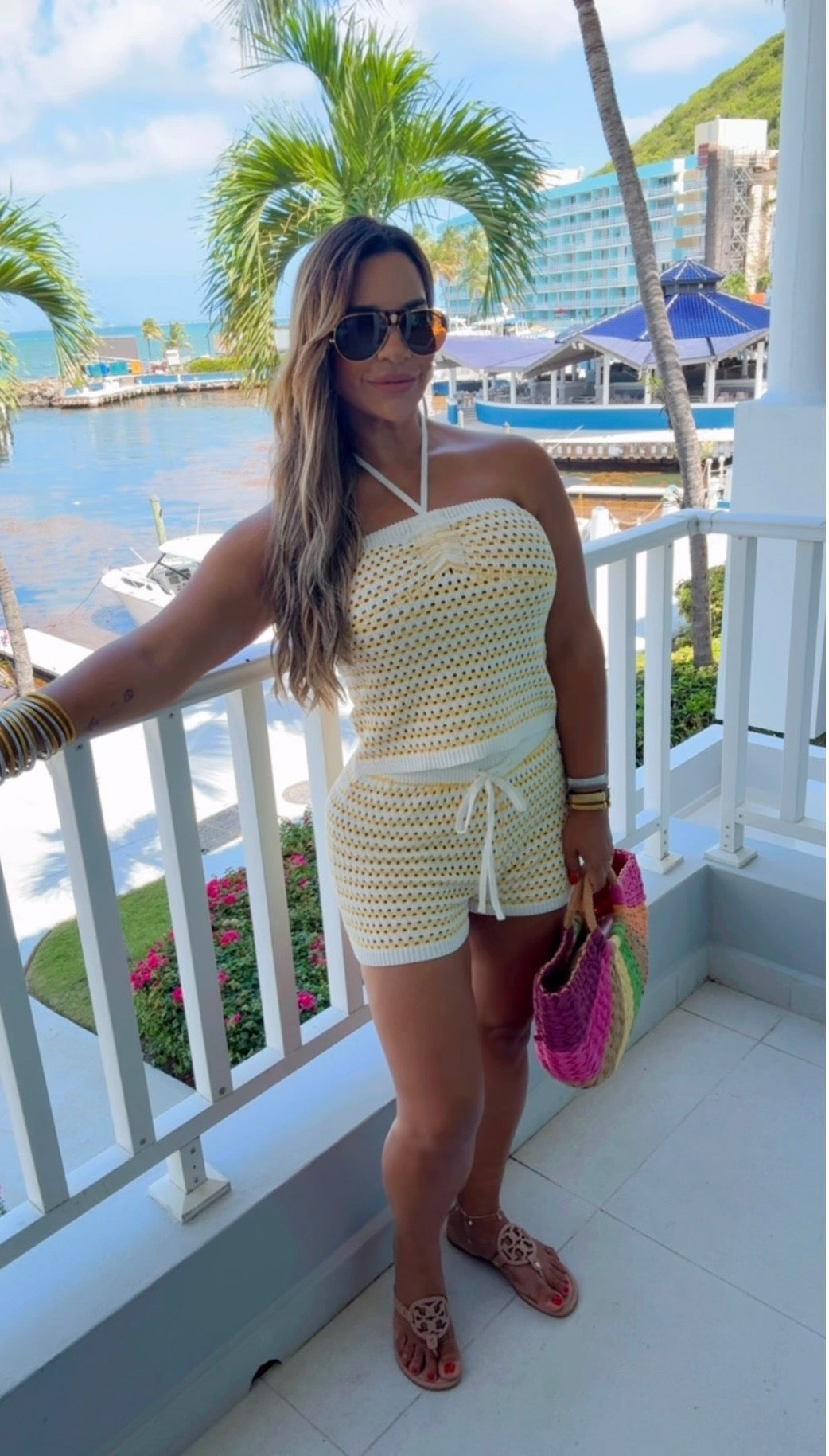 Yellow Short Crochet Set (spandex)