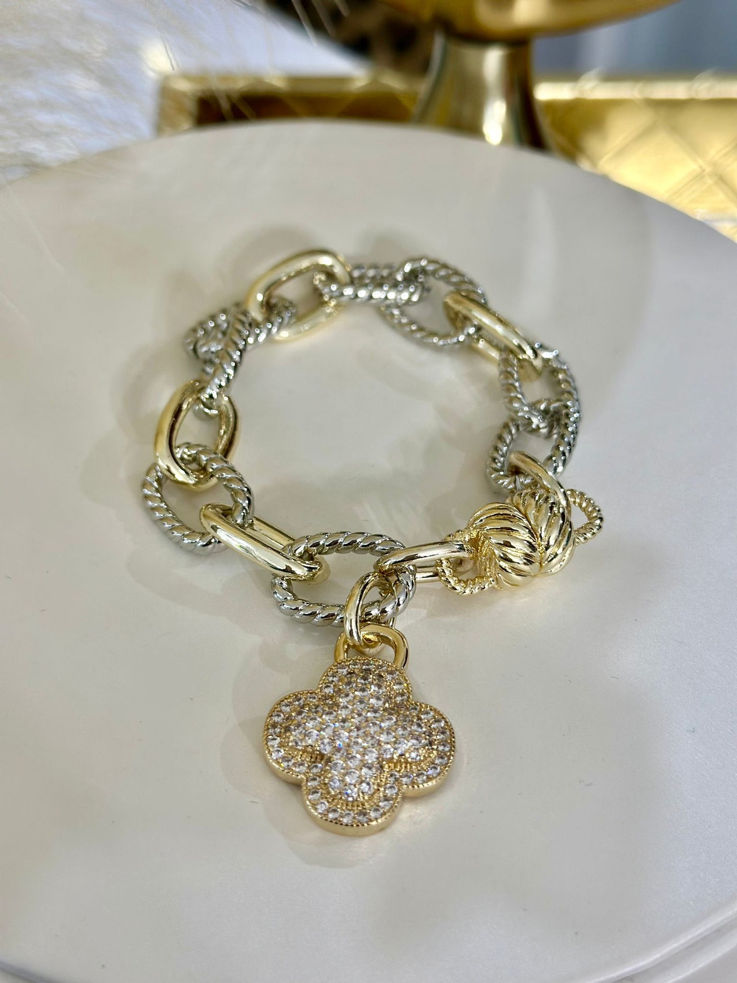 Clover Two Tones Bracelet (Gold plated)