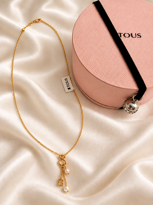 Teddy Gold Pearl Necklace (oro 925)
