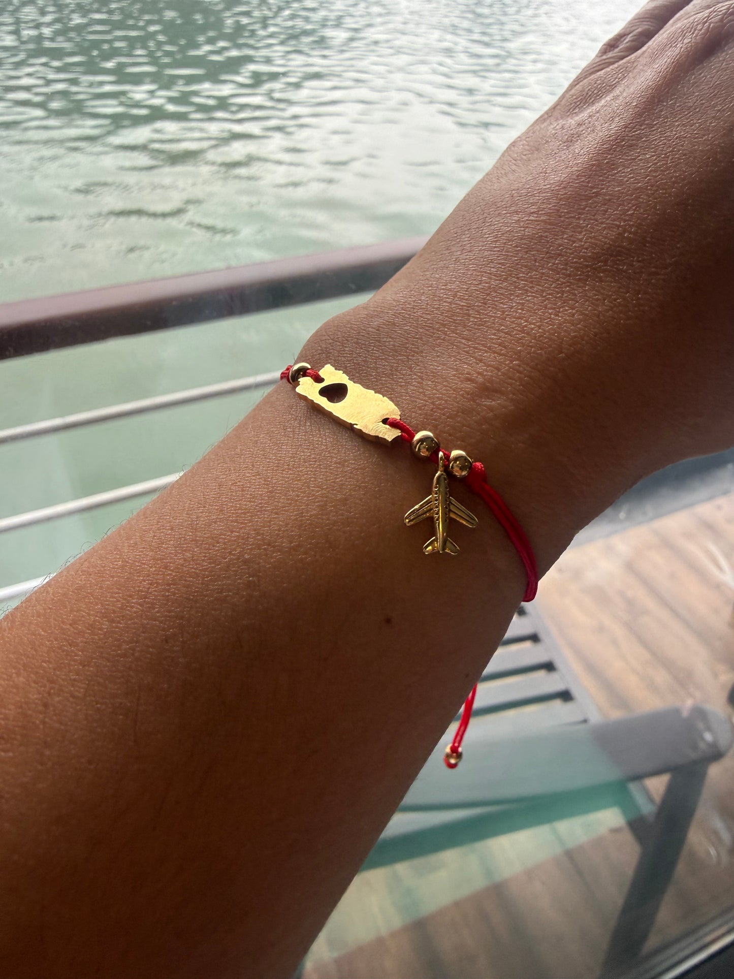 Puerto Rico Travel Bracelet (oro acero inoxidable)