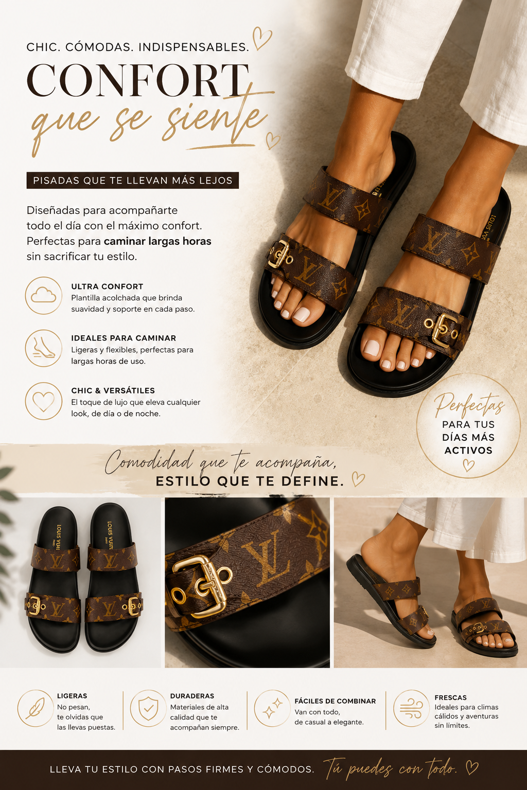 Restock LV Brown Sandals (incluye caja) Llegan el próximo Martes