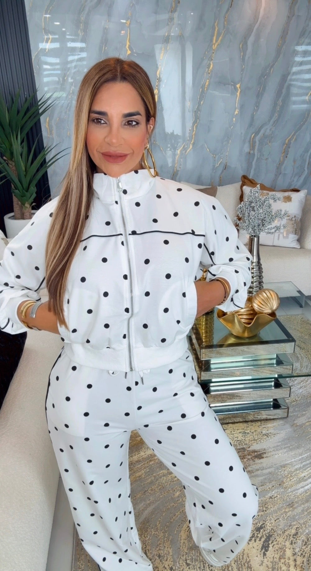 Polka Dots White Travel Set (spandex)No clarea