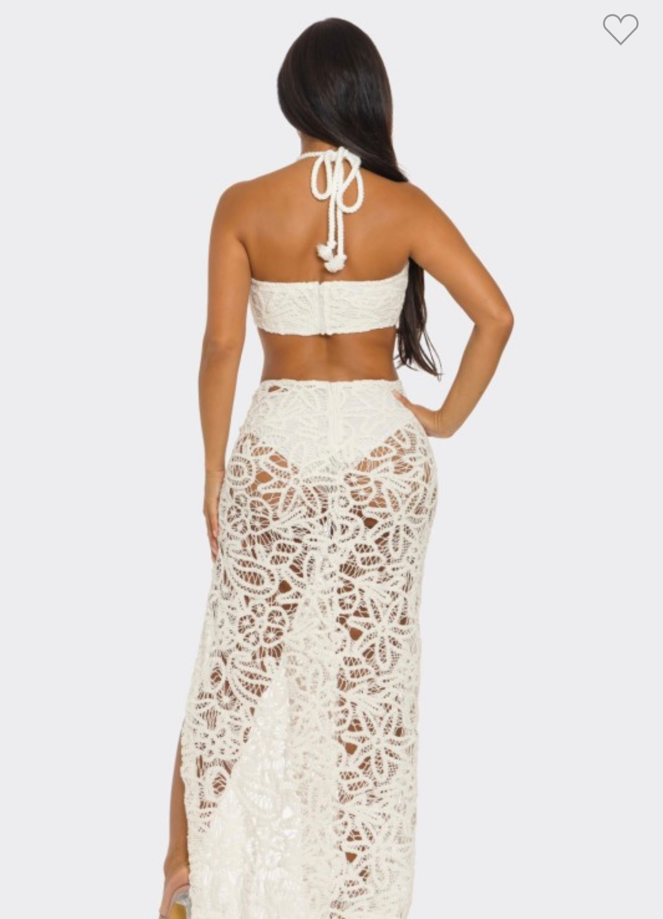 Galápagos Soft White Crochet Dress (Trae el pantie) utilicé talla M