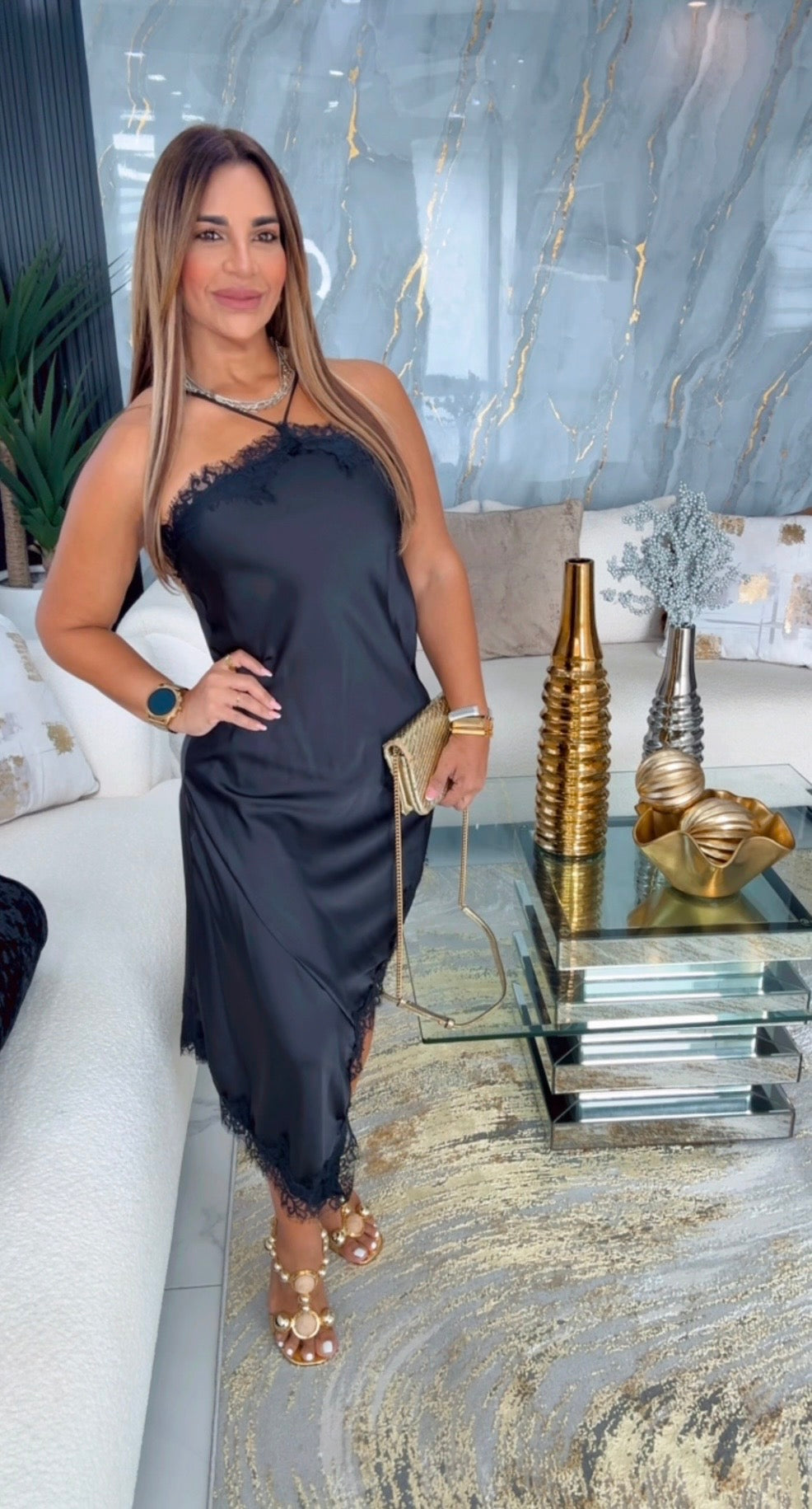 Canarias Black Lace Dress (spandex)