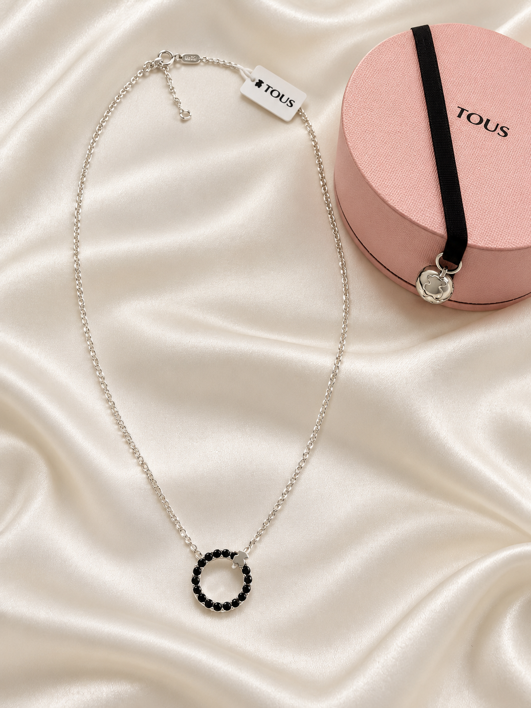 Ted Black Rhinestone Silver Necklace (plata 925)