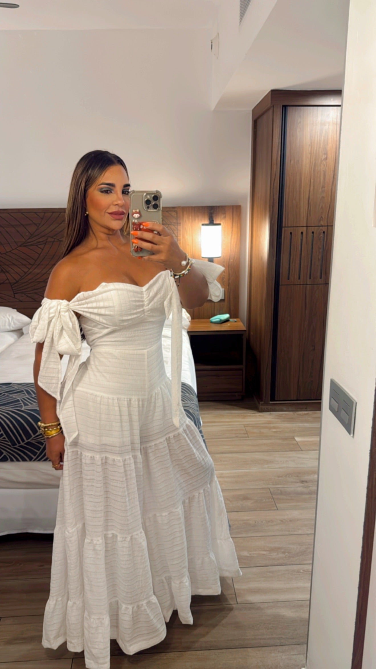 Jamaica White Palazzo Jumpsuit (stretch) utilicé en Médium