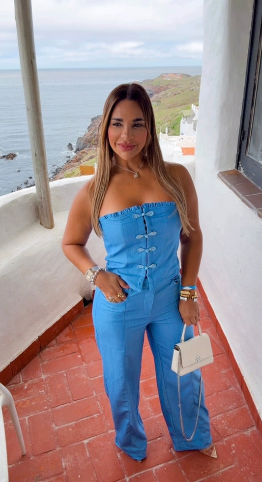 Riviera Light Denim Set (spandex)