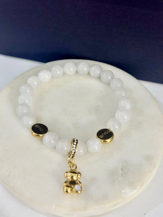 Bear White Cristal Bracelet (acero inoxidable)