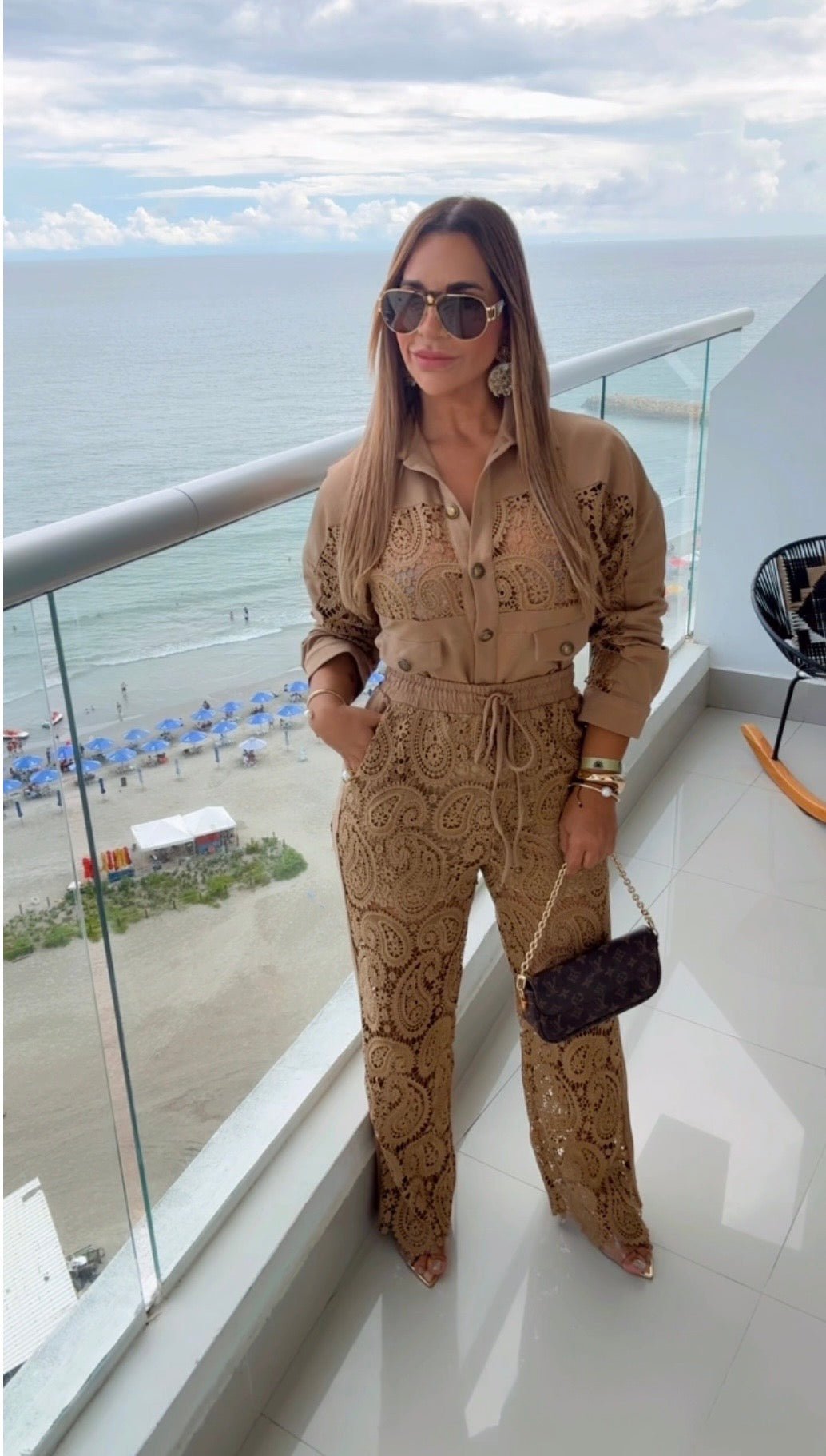 Marbella Crochet Khaki Set (spandex)
