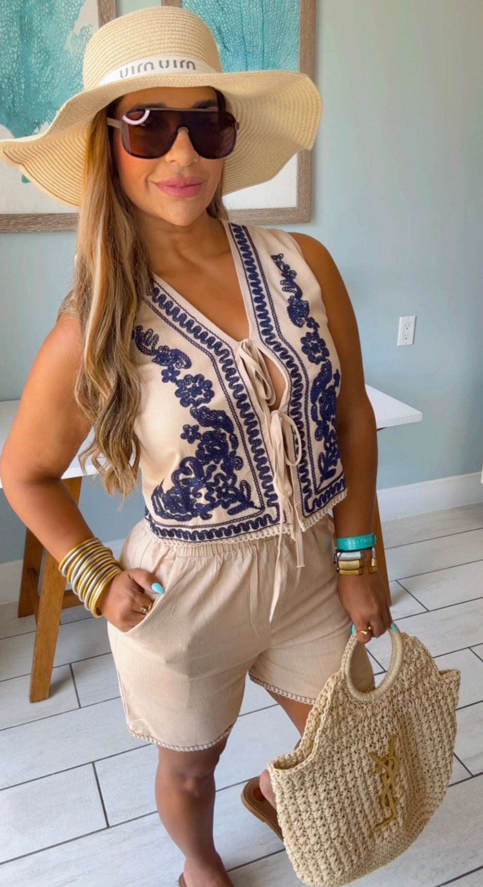 Italian Lino Beige Set (spandex)
