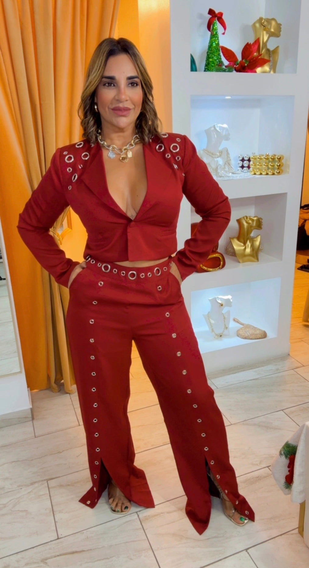 Bucarest Burgundy Blazer Set (utilicé talla M)